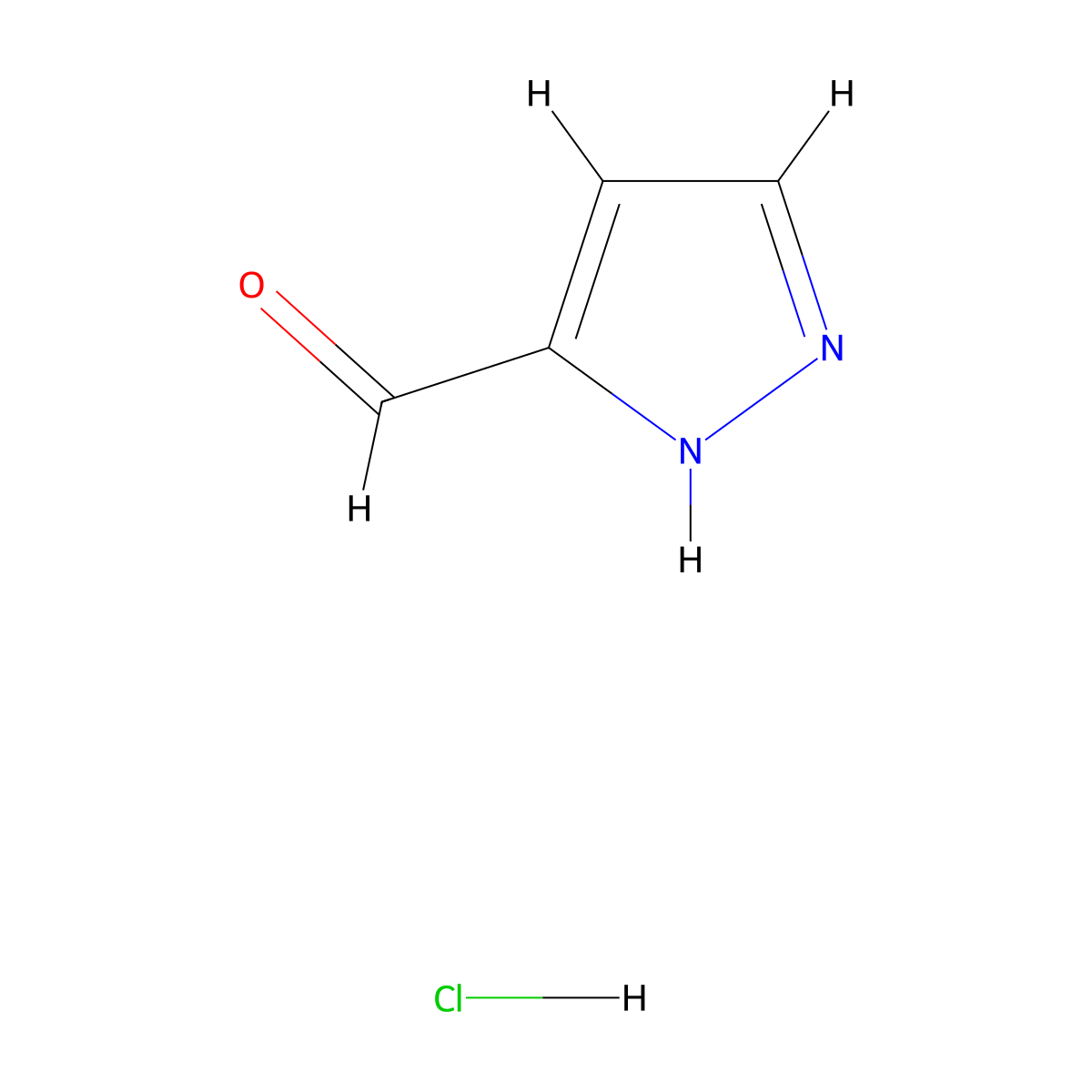 1H-Pyrazole-3-carbaldehyde hydrochloride molecular structure, CAS 1197239-42-1