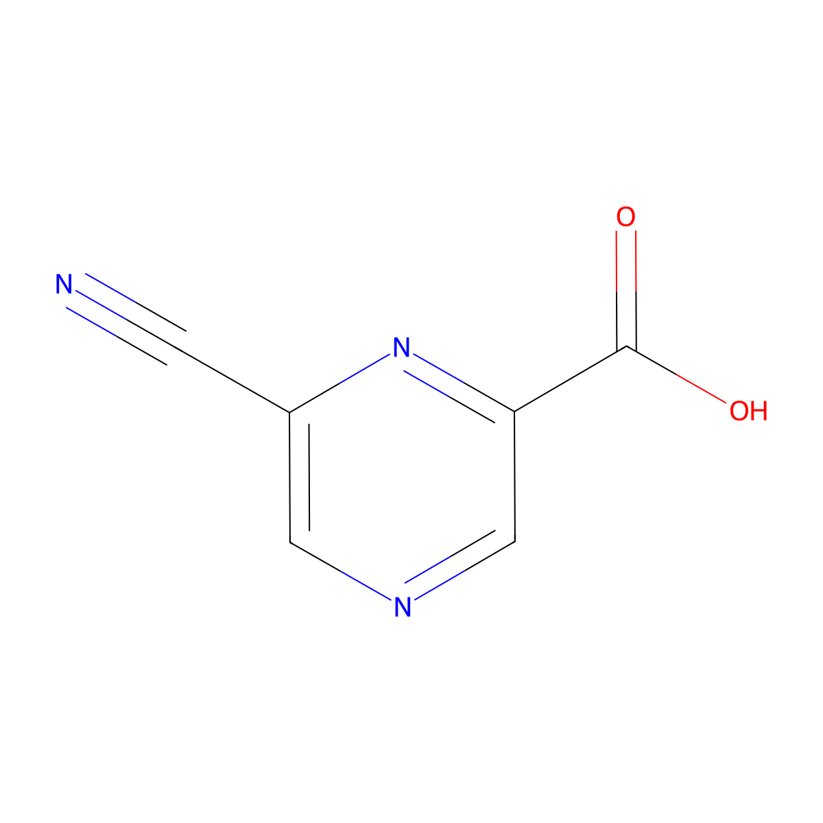 6-Cyanopyrazine-2-carboxylic acid molecular structure, CAS 1197239-56-7
