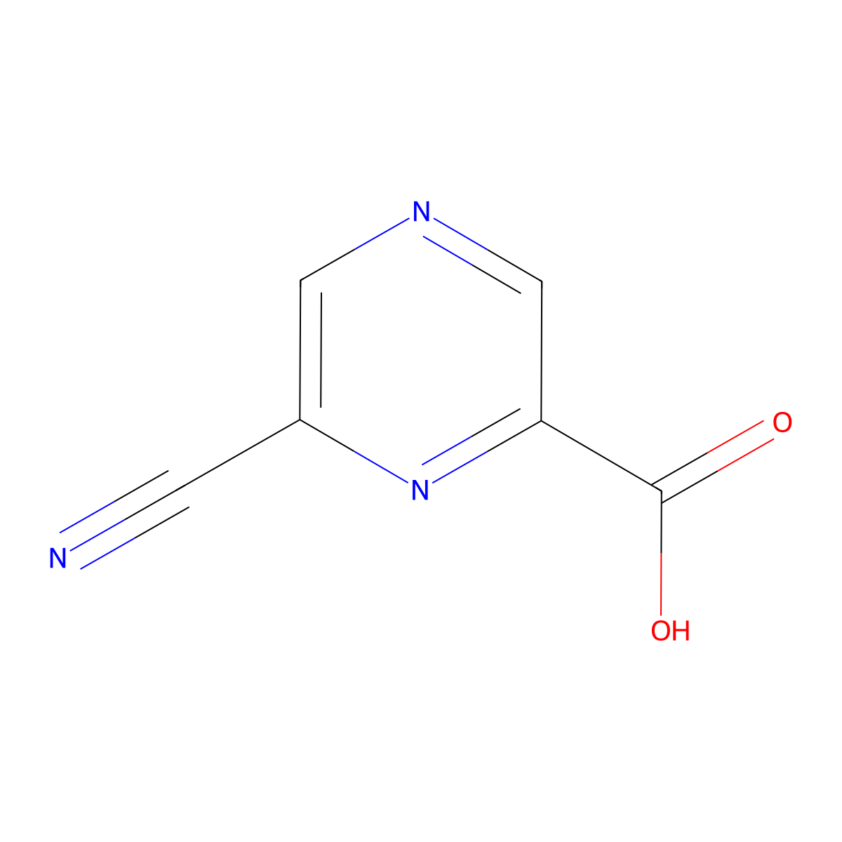 6-Cyanopyrazine-2-carboxylic acid molecular structure, CAS 1197239-56-7