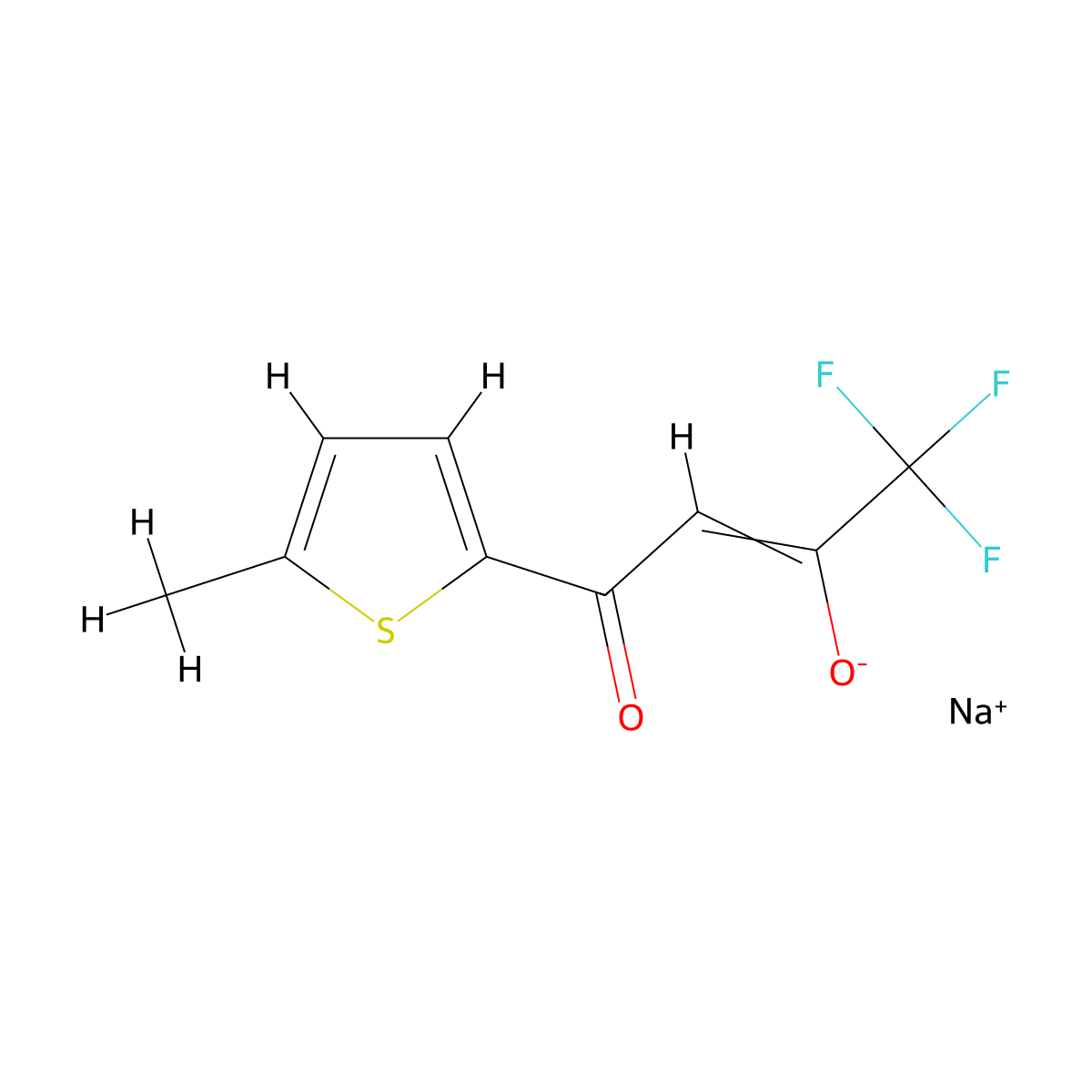 Sodium 1,1,1-trifluoro-4-(5-methylthiophen-2-yl)-4-oxobut-2-en-2-olate molecular structure, CAS 1197240-17-7