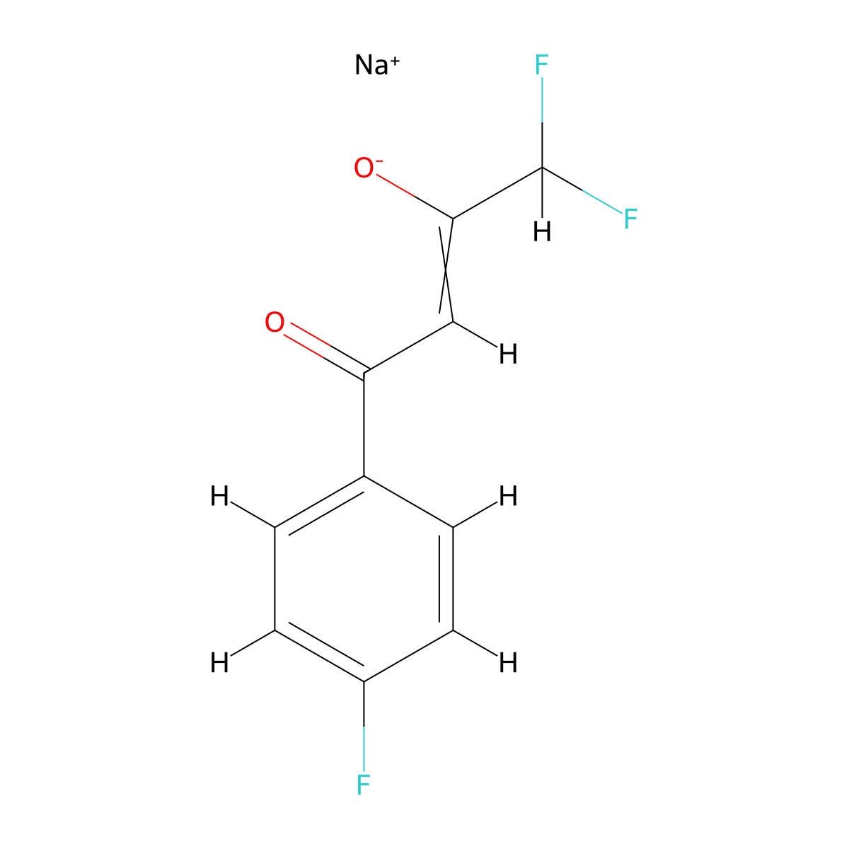 Sodium 1,1-difluoro-4-(4-fluorophenyl)-4-oxobut-2-en-2-olate molecular structure, CAS 1197240-23-5