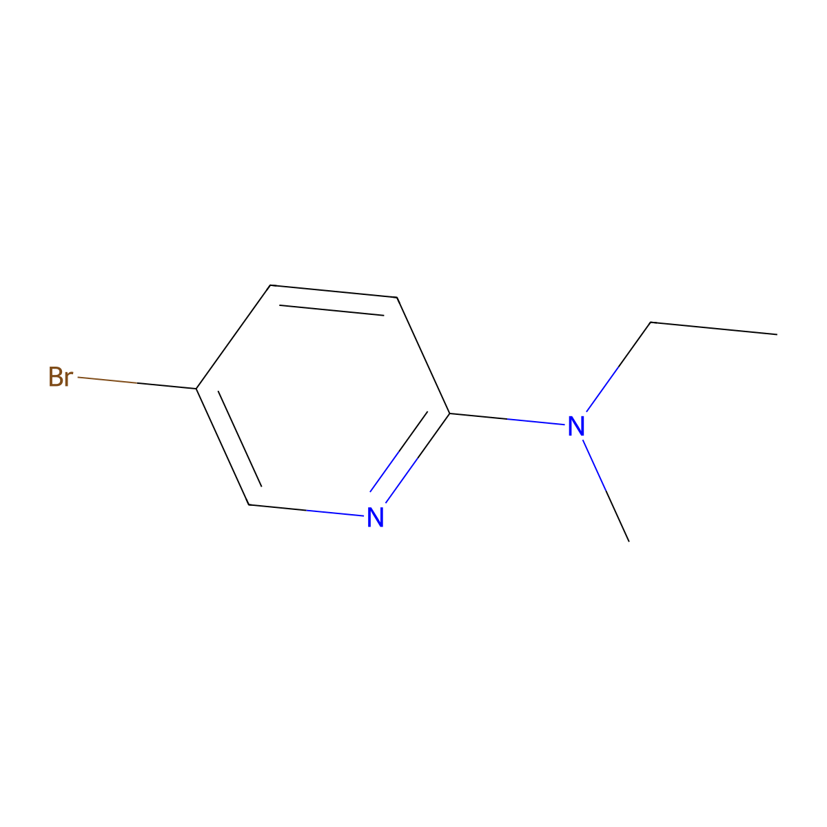 5-bromo-N-ethyl-N-methylpyridin-2-amine molecular structure, CAS 1197294-56-6