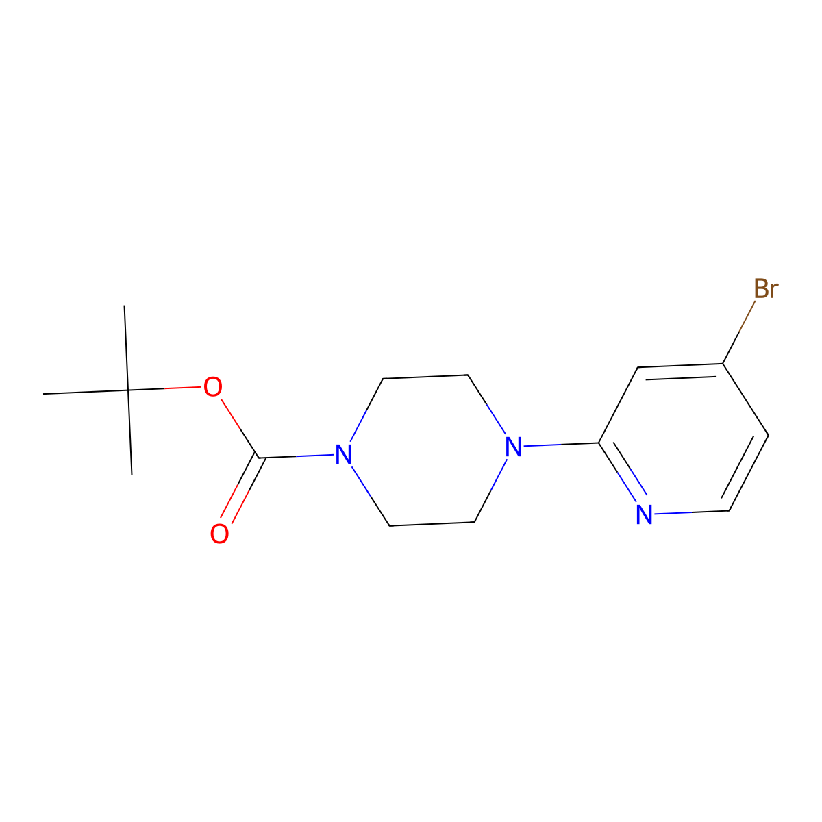 tert-Butyl 4-(4-bromopyridin-2-yl)piperazine-1-carboxylate molecular structure, CAS 1197294-80-6