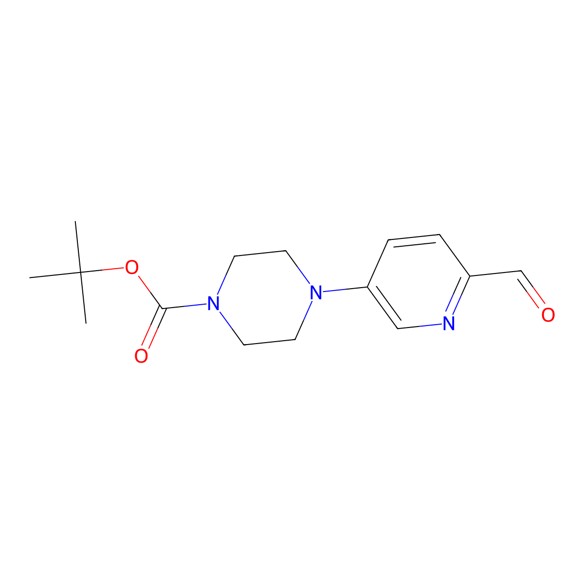 tert-Butyl 4-(6-formylpyridin-3-yl)piperazine-1-carboxylate molecular structure, CAS 1197294-84-0