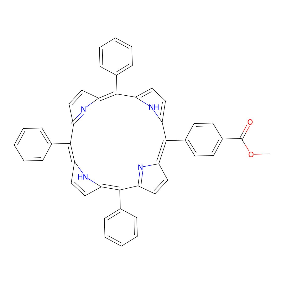 5-(4-Methoxycarbonylphenyl)-10,15,20-triphenylporphyrin molecular structure, CAS 119730-06-2