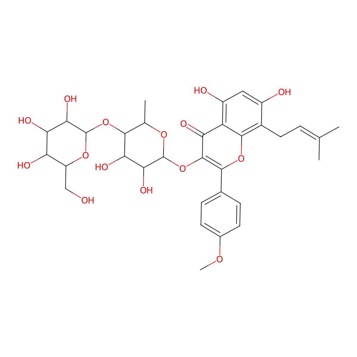 Baohuoside VII molecular structure, CAS 119730-89-1