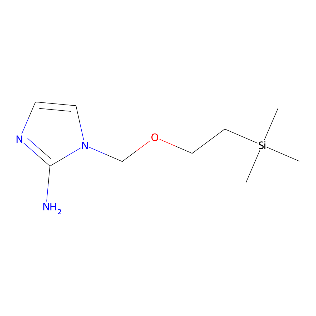 1-(2-trimethylsilanyl-ethoxymethyl)-1H-imidazol-2-ylamine molecular structure, CAS 1197331-95-5
