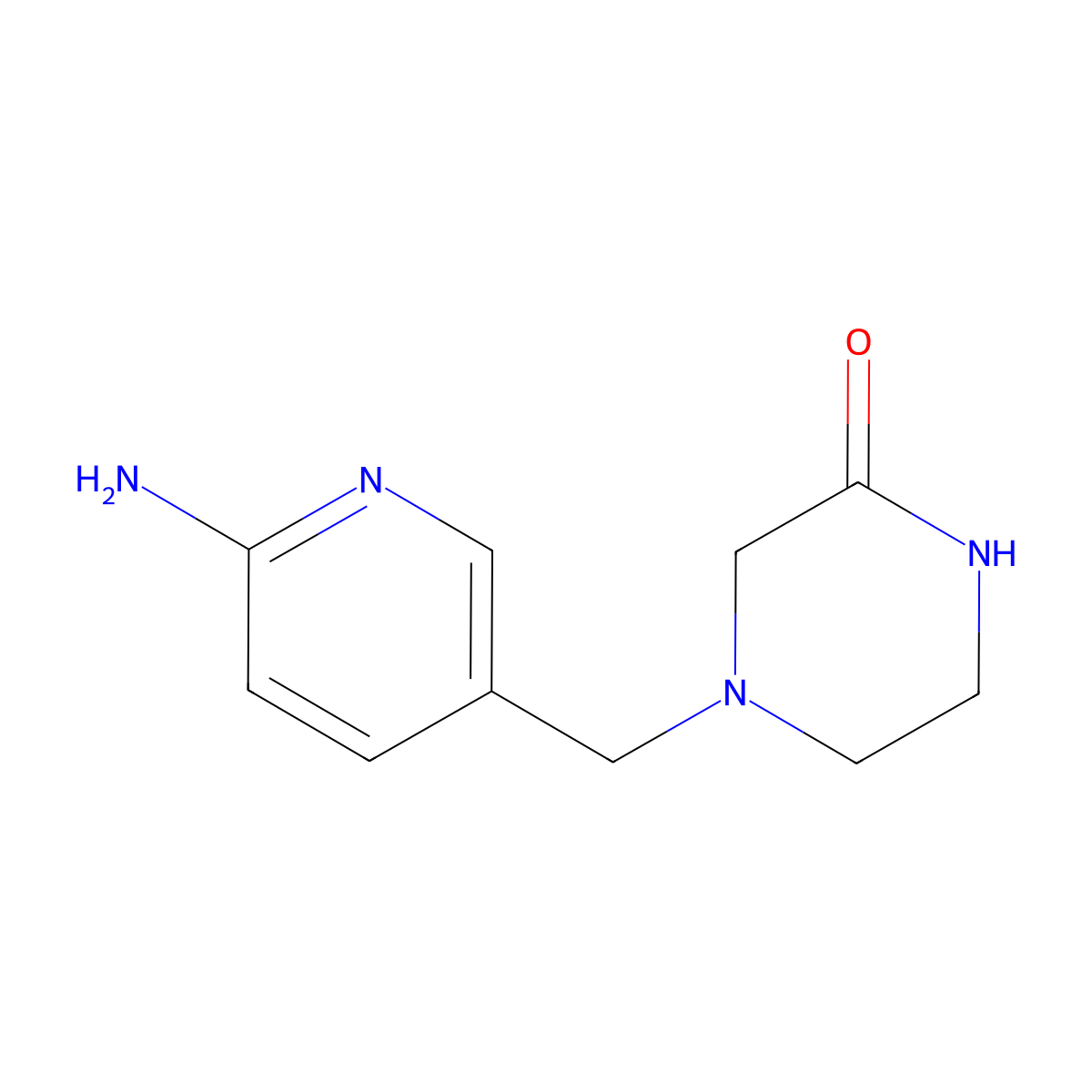 4-[(6-Aminopyridin-3-yl)methyl]piperazin-2-one molecular structure, CAS 1197332-64-1