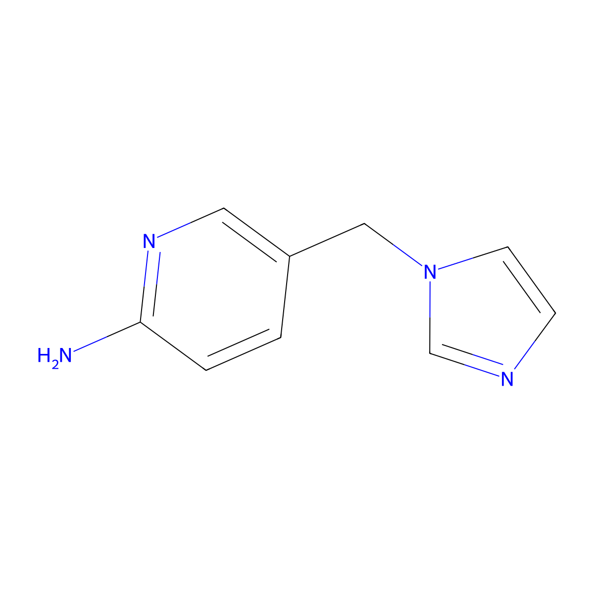 5-[(1H-imidazol-1-yl)methyl]pyridin-2-amine molecular structure, CAS 1197333-00-8