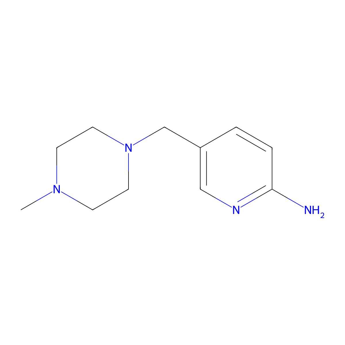 5-((4-Methylpiperazin-1-yl)methyl)pyridin-2-amine molecular structure, CAS 1197333-44-0