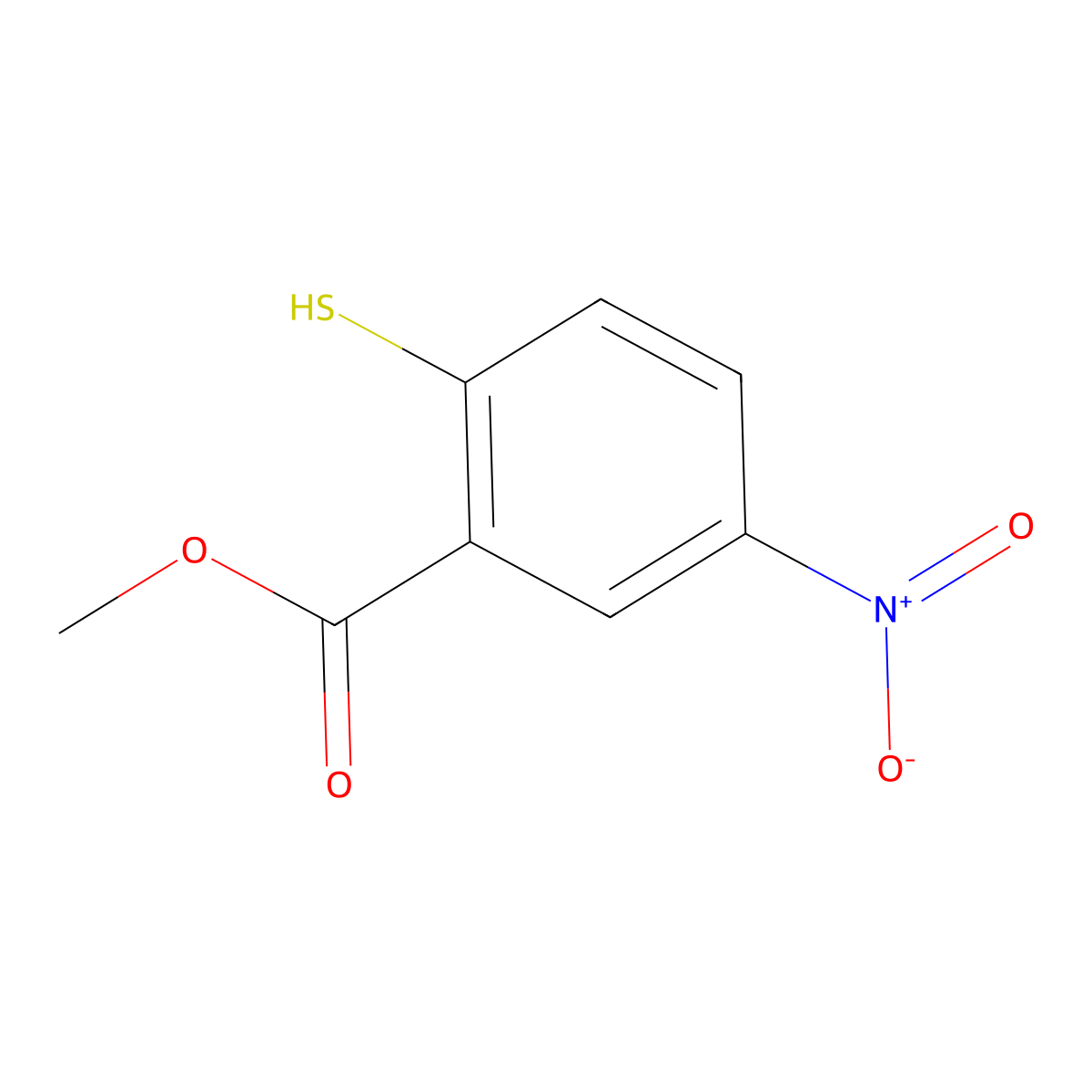 Methyl 2-mercapto-5-nitrobenzoate molecular structure, CAS 1197342-43-0