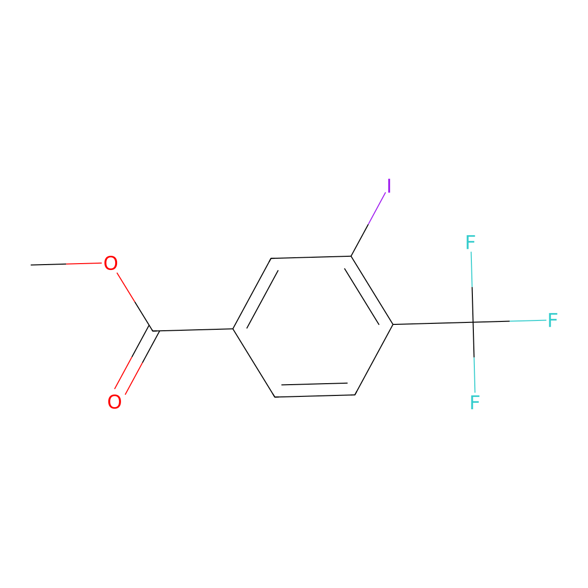 Methyl 3-iodo-4-(trifluoromethyl)benzoate molecular structure, CAS 1197357-94-0