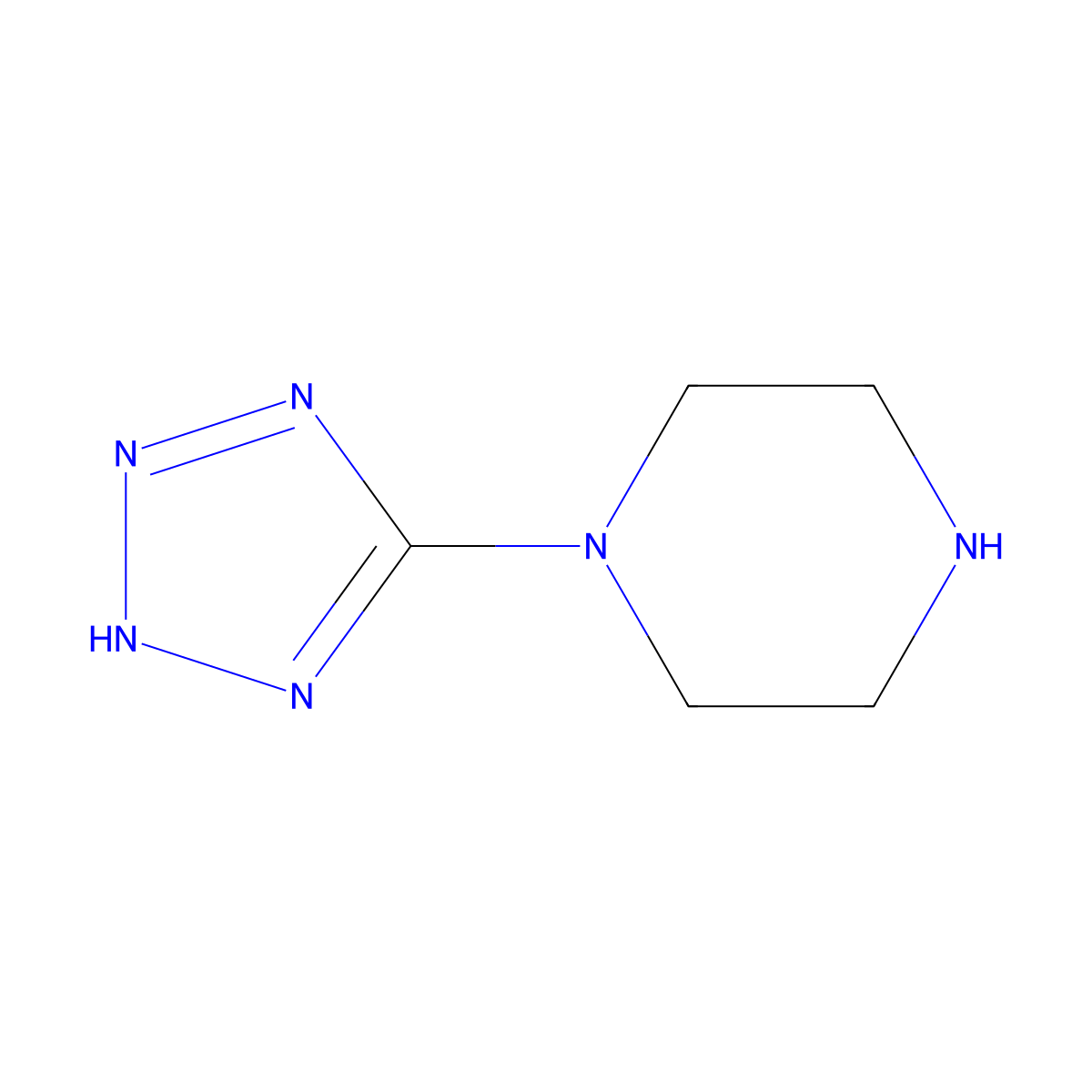 1-(1H-1,2,3,4-tetrazol-5-yl)piperazine molecular structure, CAS 1197358-02-3
