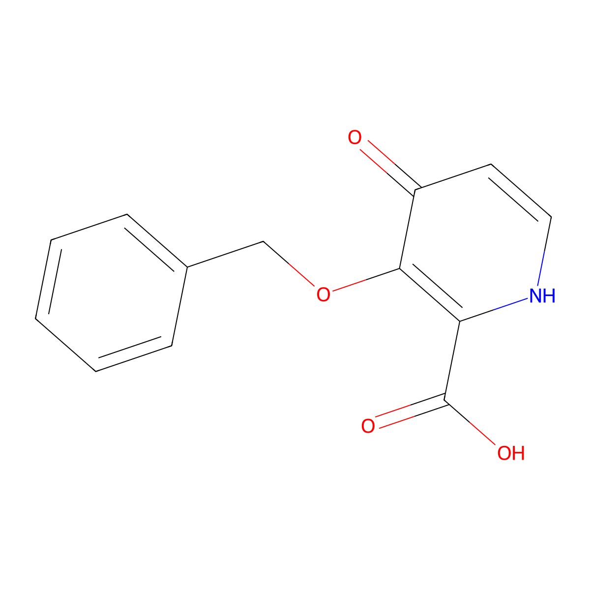 2-Pyridinecarboxylic acid, 1,4-dihydro-4-oxo-3-(phenylmethoxy)- molecular structure, CAS 119736-17-3