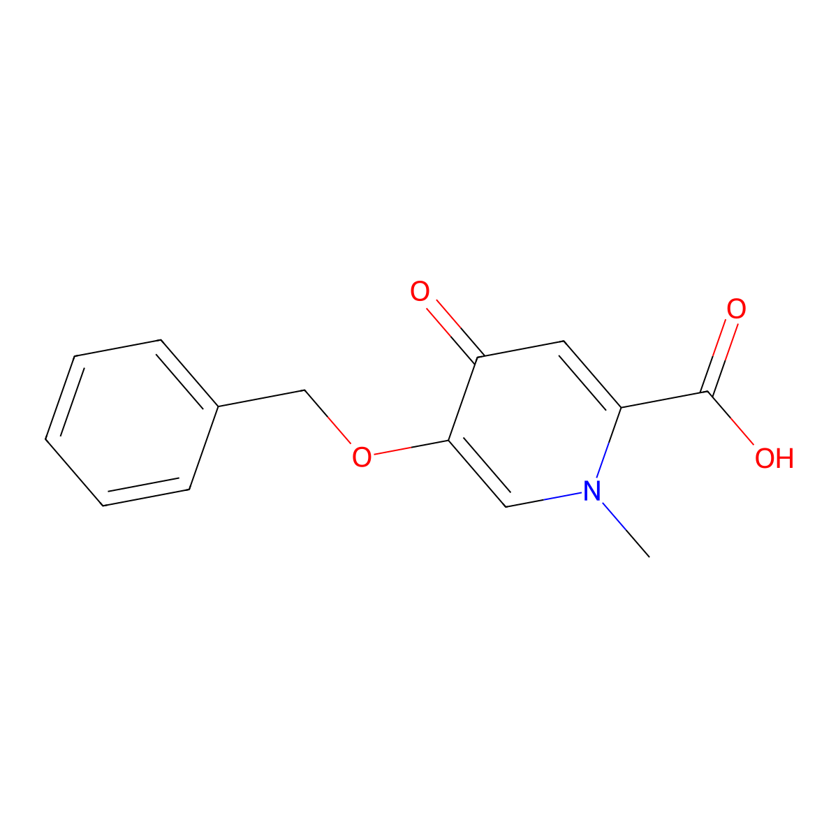 5-(Benzyloxy)-1-methyl-4-oxo-1,4-dihydropyridine-2-carboxylic acid molecular structure, CAS 119736-19-5