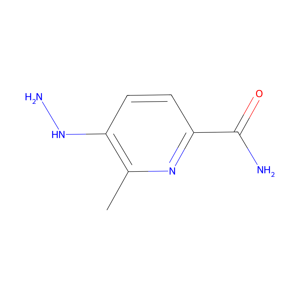 5-Hydrazinyl-6-methylpicolinamide molecular structure, CAS 1197371-87-1