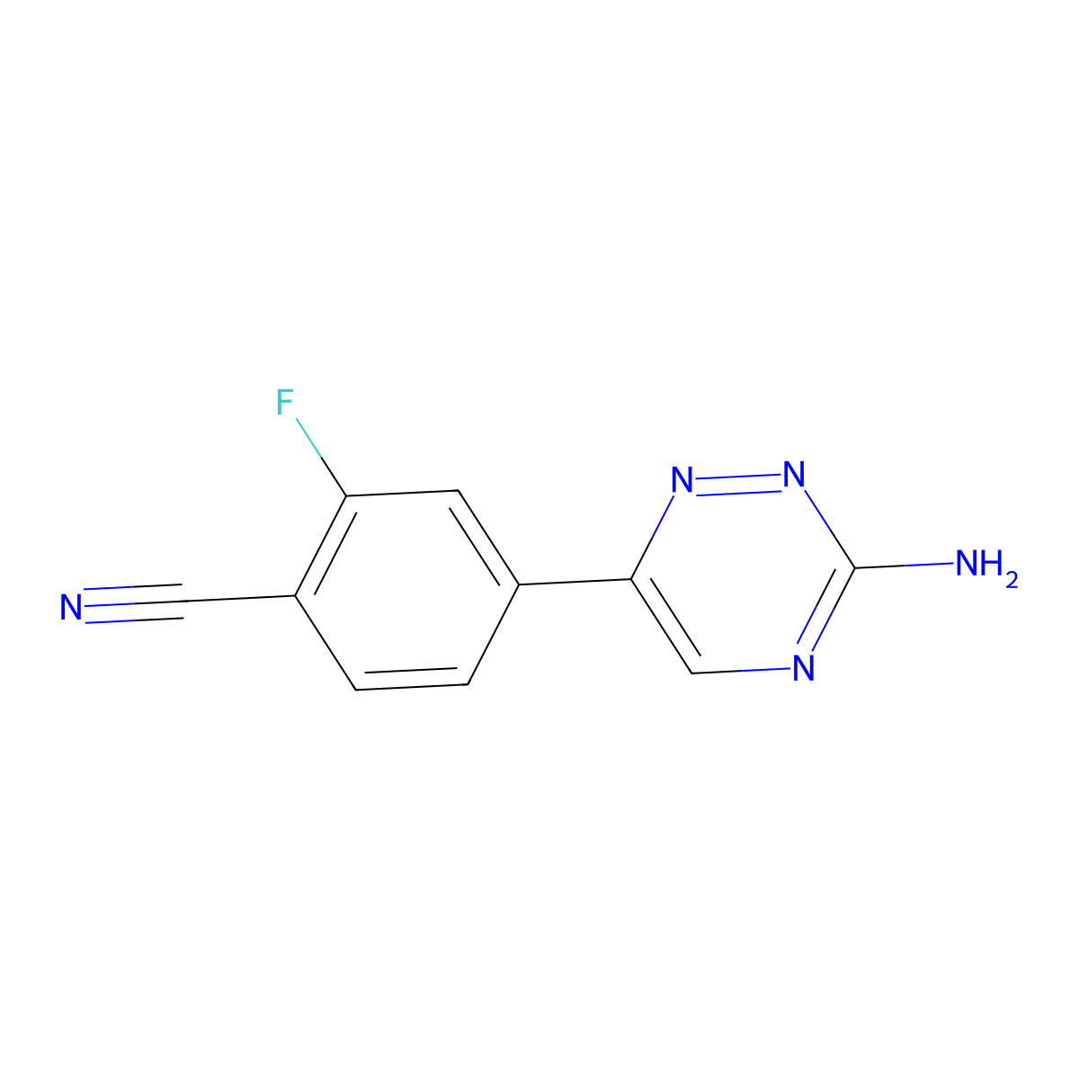 4-(3-Amino-1,2,4-triazin-6-yl)-2-fluorobenzonitrile molecular structure, CAS 1197377-47-1