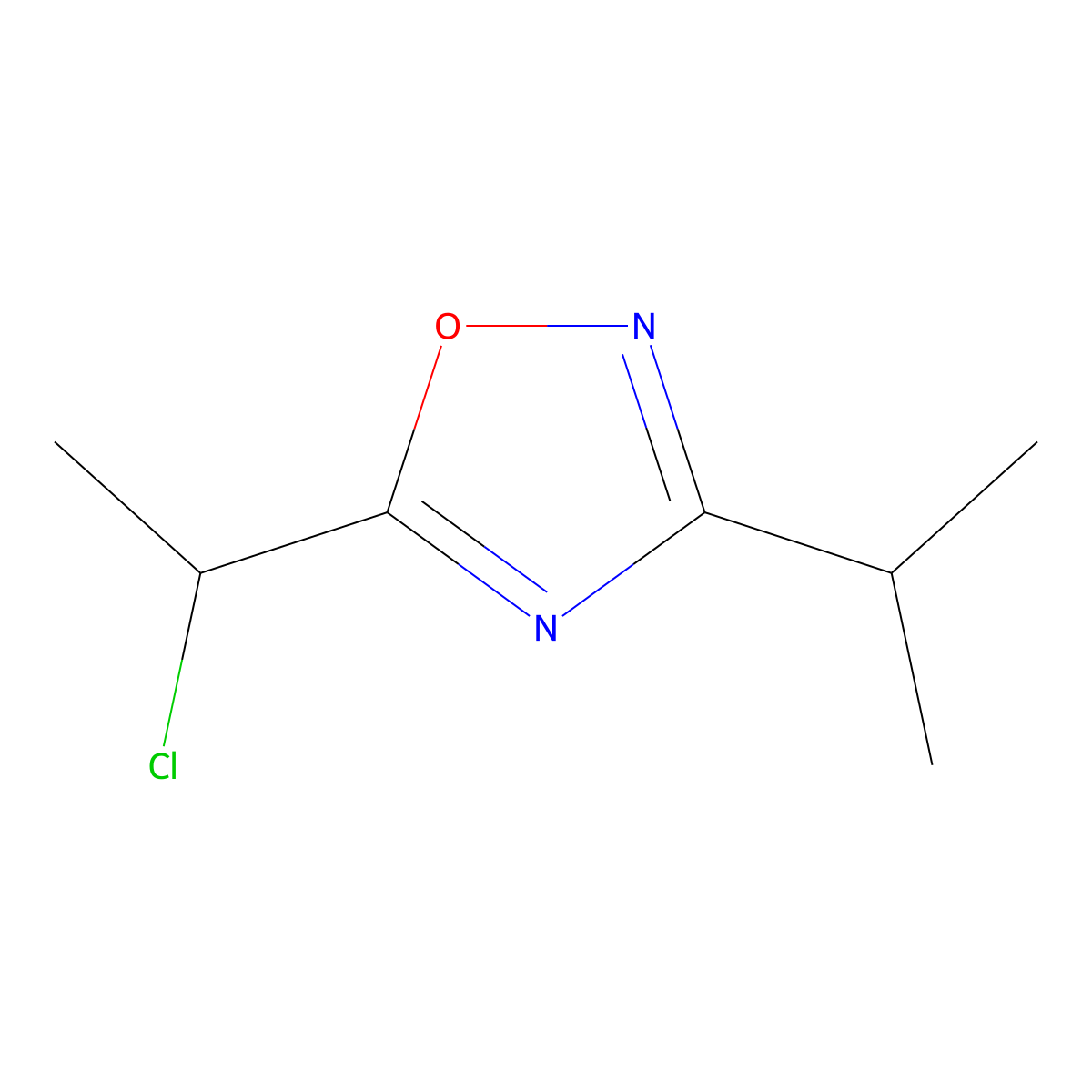 5-(1-Chloroethyl)-3-(1-methylethyl)-1,2,4-oxadiazole molecular structure, CAS 119738-09-9
