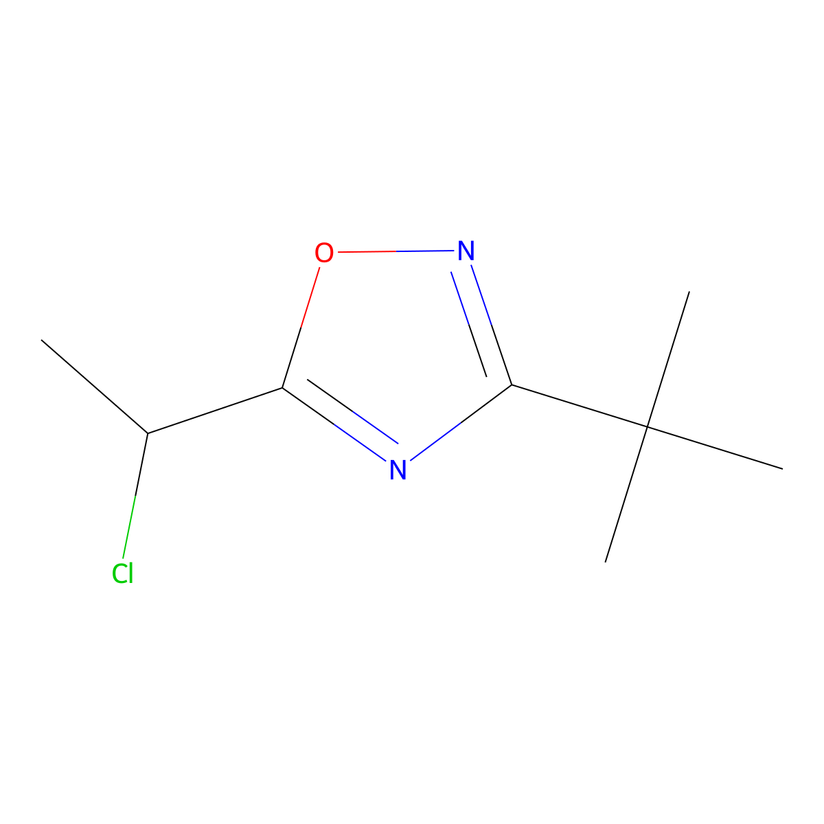 3-Tert-butyl-5-(1-chloroethyl)-1,2,4-oxadiazole molecular structure, CAS 119738-11-3