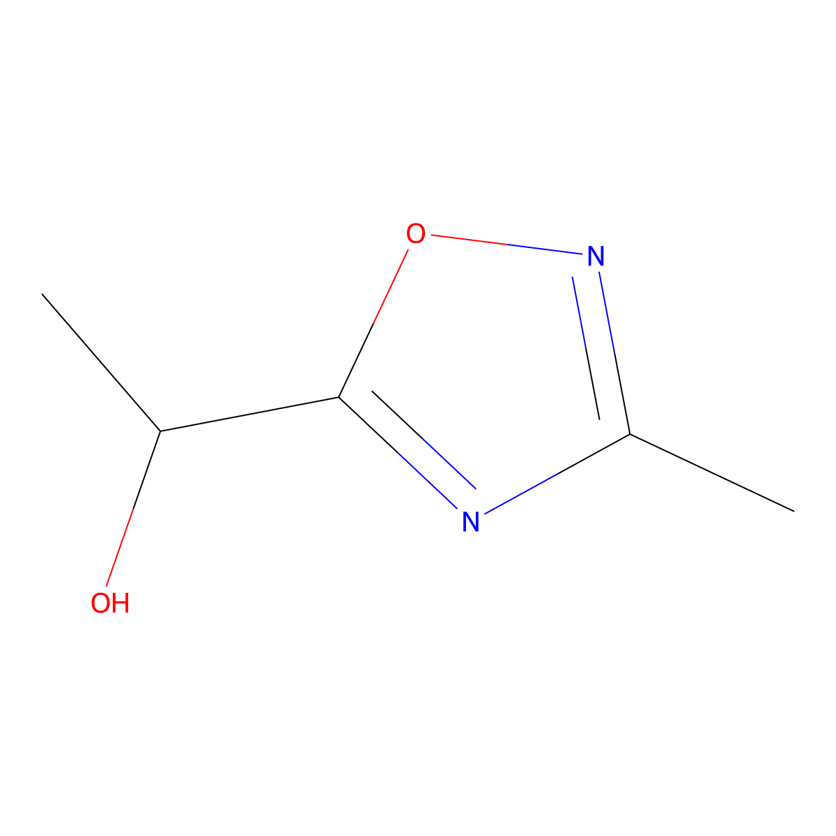 1-(3-Methyl-1,2,4-oxadiazol-5-yl)ethan-1-ol molecular structure, CAS 119738-13-5