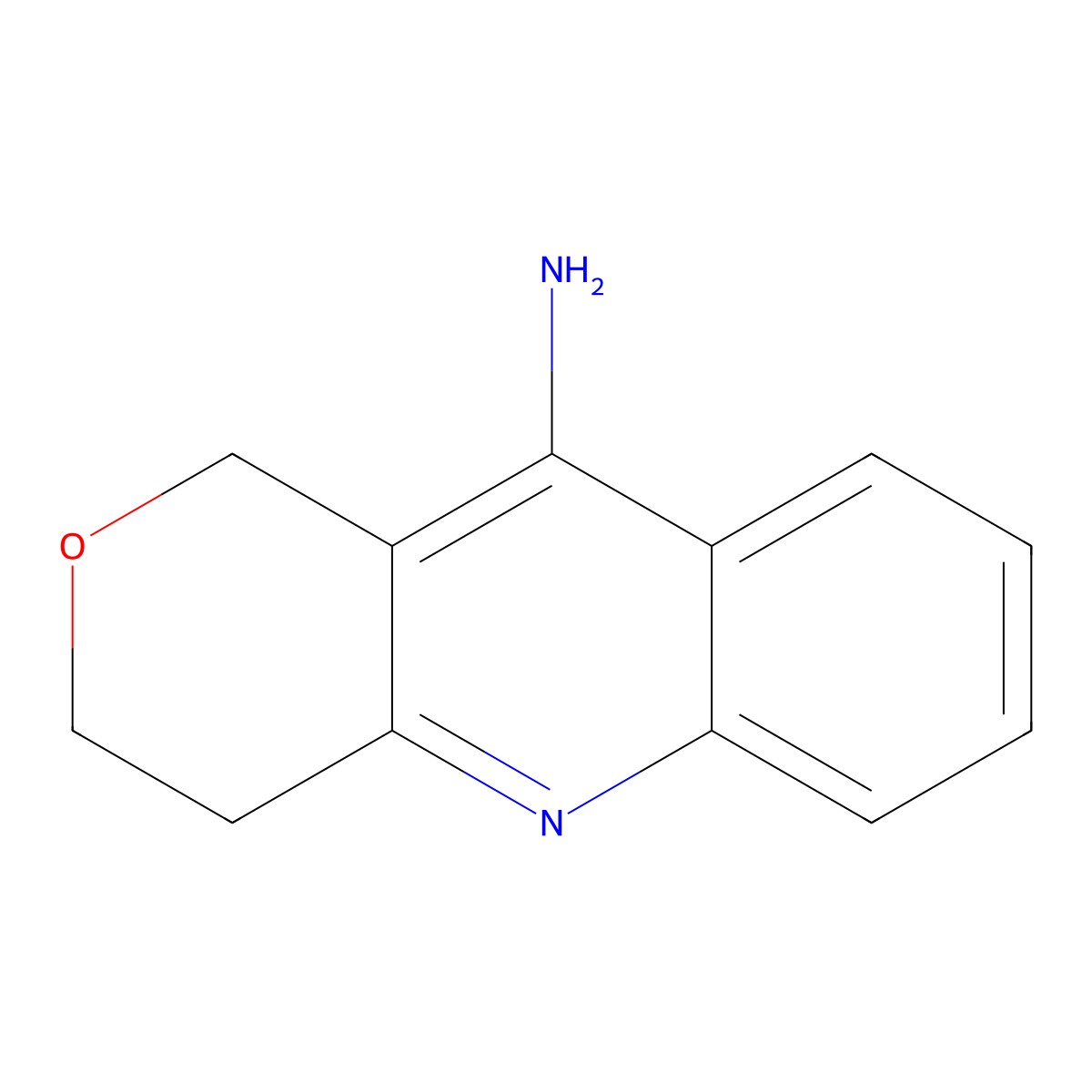 1H,3H,4H-pyrano[4,3-b]quinolin-10-amine molecular structure, CAS 119738-17-9