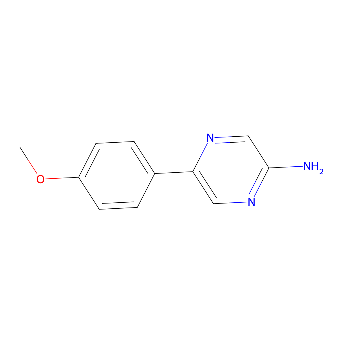 5-(4-Methoxyphenyl)pyrazin-2-amine molecular structure, CAS 119738-50-0