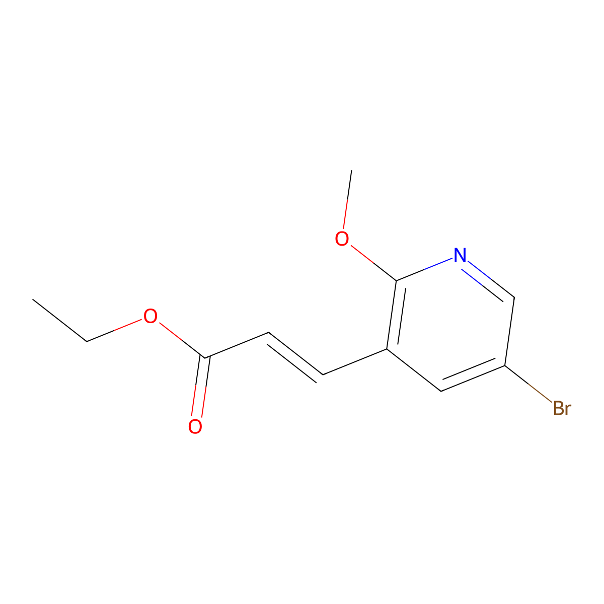 Ethyl 3-(5-bromo-2-methoxy-3-pyridyl)acrylate molecular structure, CAS 1197397-26-4