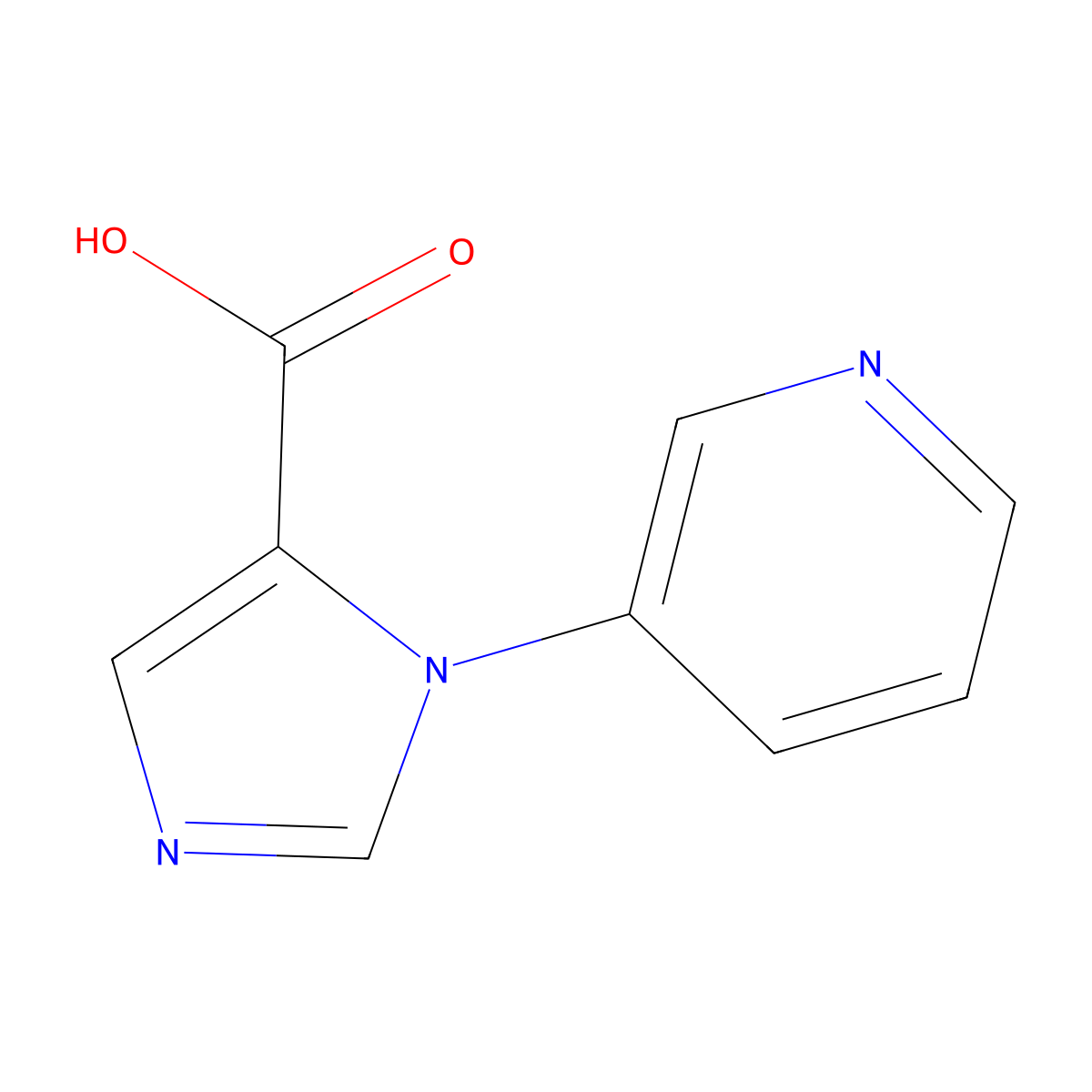 1-(Pyridin-3-yl)-1H-imidazole-5-carboxylic acid molecular structure, CAS 1197398-67-6
