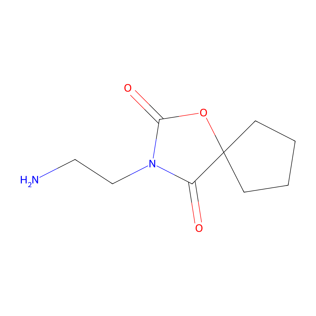 3-(2-Aminoethyl)-1-oxa-3-aza-spiro[4.4]nonane-2,4-dione molecular structure, CAS 1197398-70-1