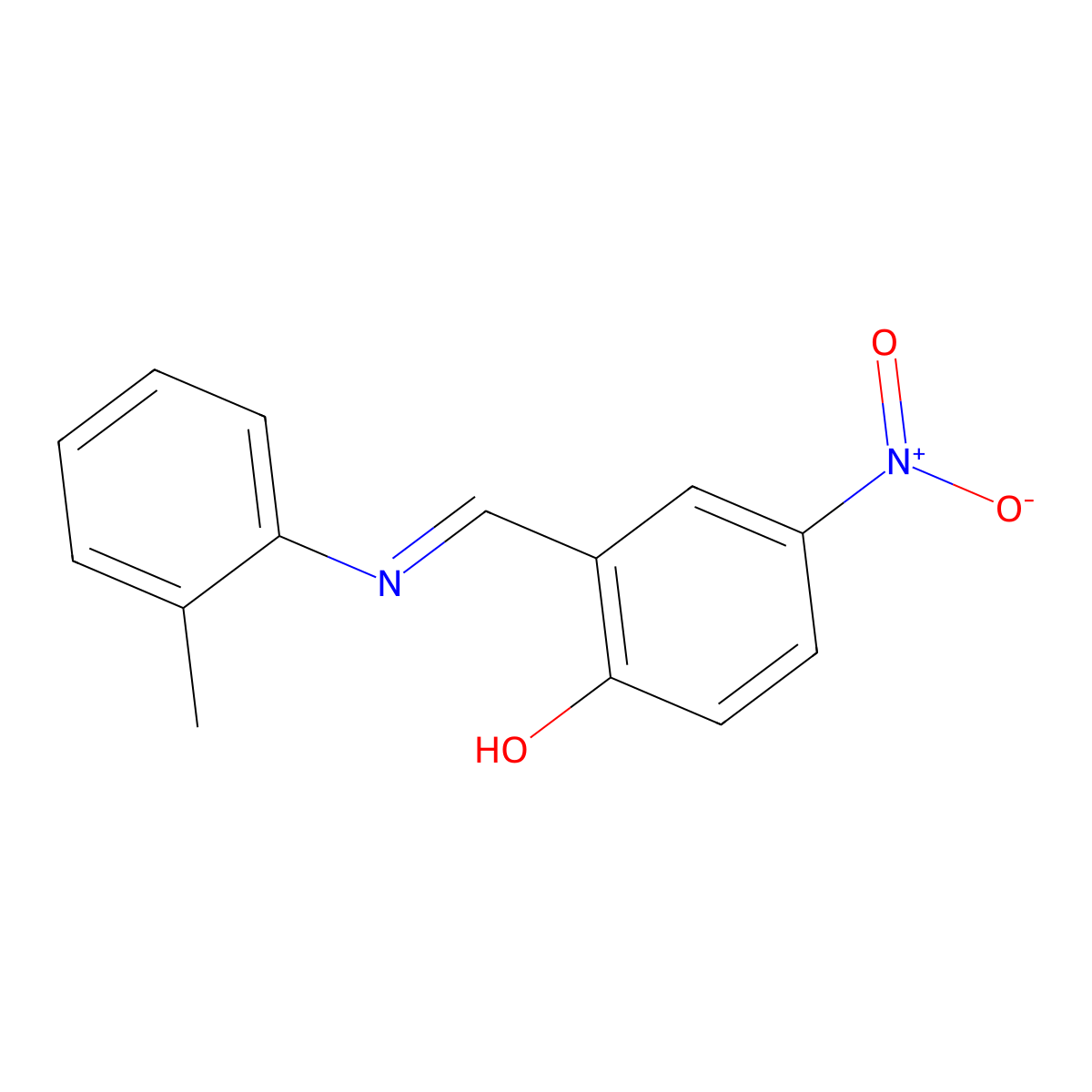 Phenol, 2-[[(2-methylphenyl)imino]methyl]-4-nitro- molecular structure, CAS 119740-58-8