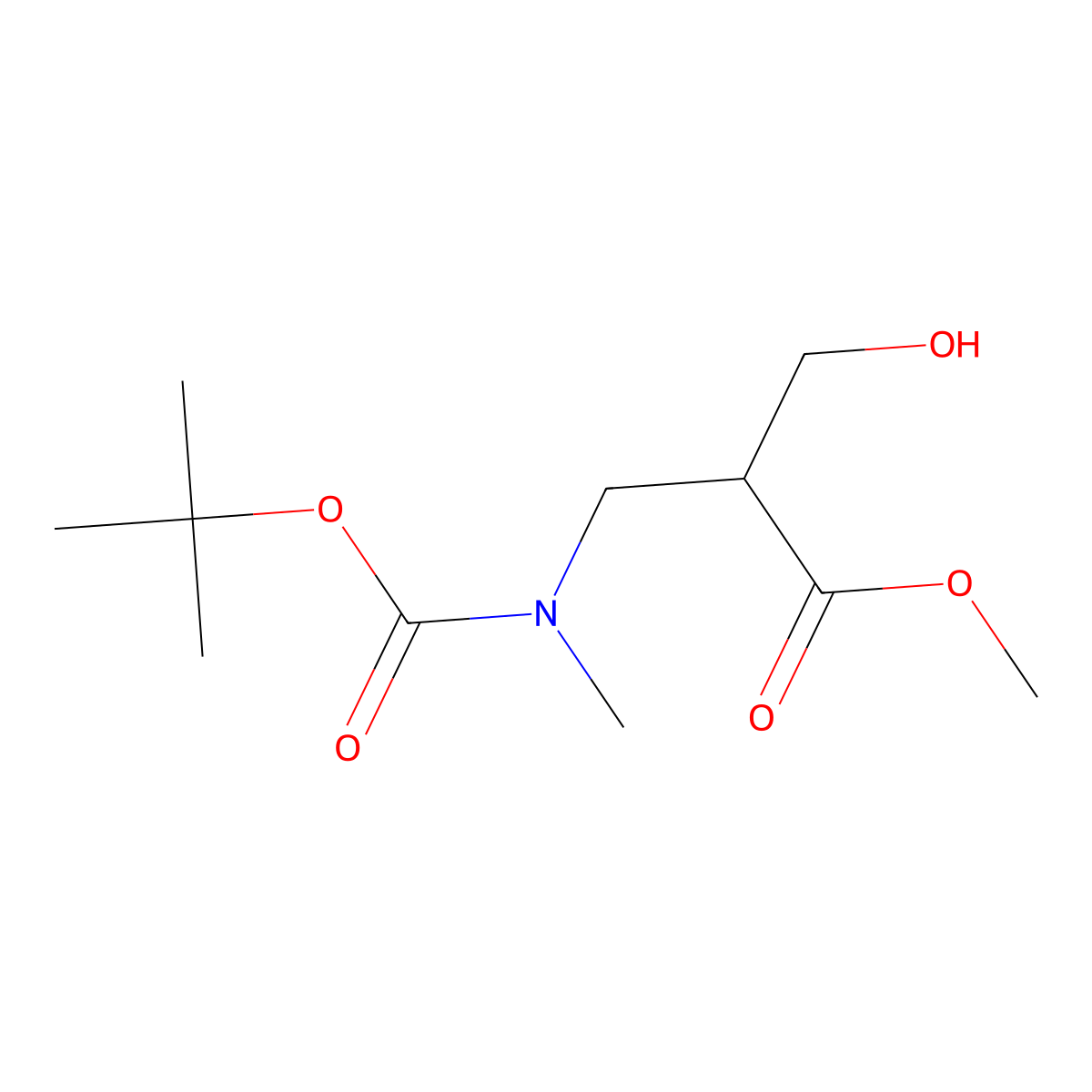 Methyl 3-{[(tert-butoxy)carbonyl](methyl)amino}-2-(hydroxymethyl)propanoate molecular structure, CAS 119740-96-4