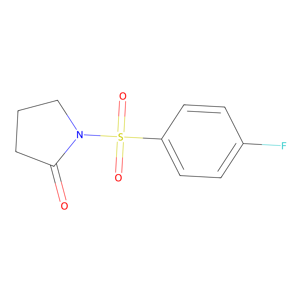 1-((4-Fluorophenyl)sulfonyl)pyrrolidin-2-one molecular structure, CAS 119741-50-3