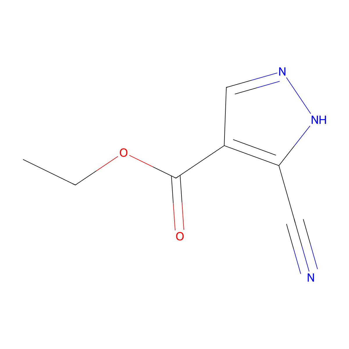 ethyl 5-cyano-1H-pyrazole-4-carboxylate molecular structure, CAS 119741-57-0