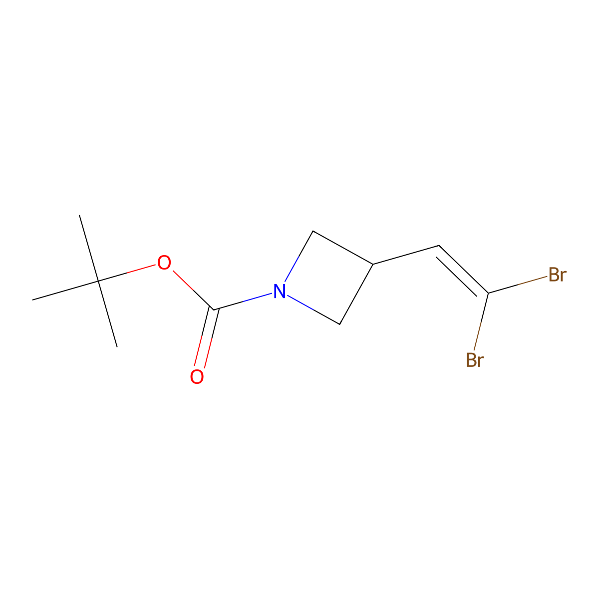 Tert-butyl 3-(2,2-dibromovinyl)azetidine-1-carboxylate molecular structure, CAS 1197419-14-9