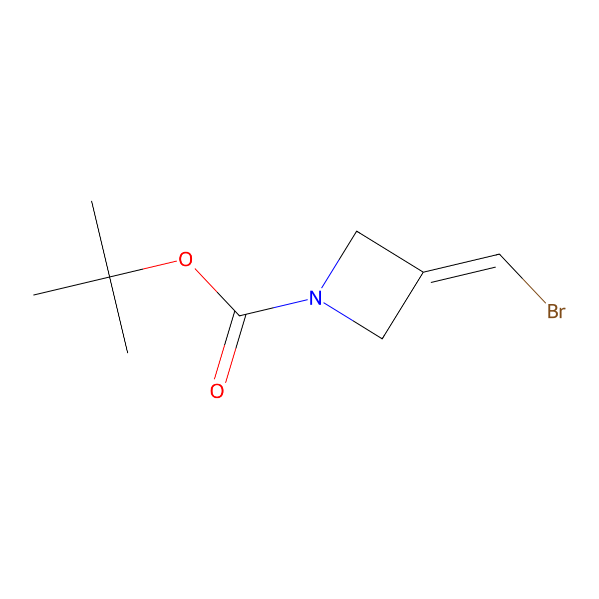 tert-Butyl 3-(bromomethylene)azetidine-1-carboxylate molecular structure, CAS 1197419-21-8