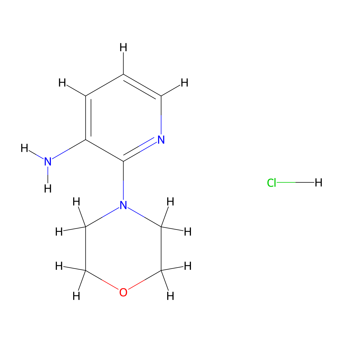 2-(Morpholin-4-yl)pyridin-3-amine hydrochloride molecular structure, CAS 1197462-03-5