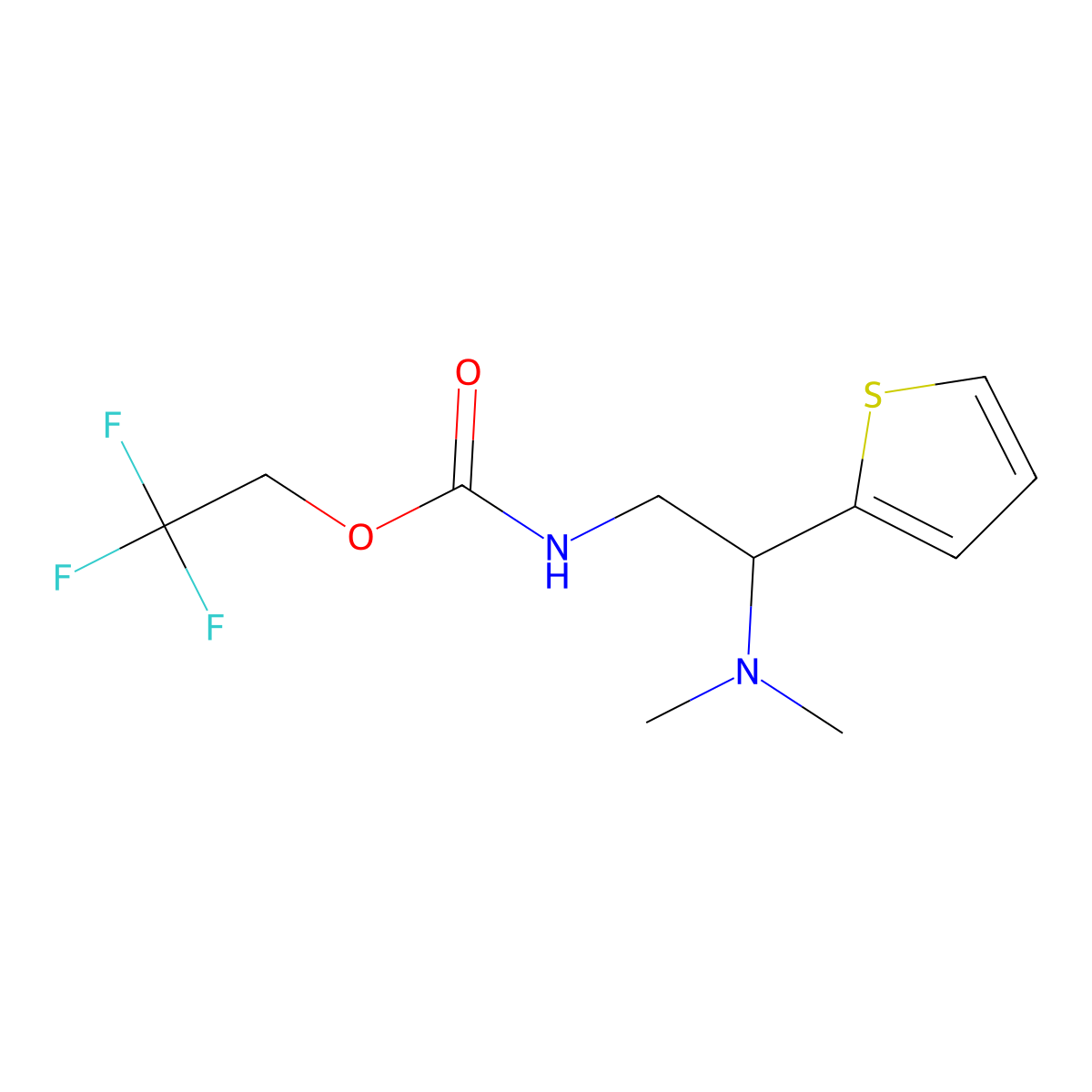 2,2,2-trifluoroethyl N-[2-(dimethylamino)-2-(thiophen-2-yl)ethyl]carbamate molecular structure, CAS 1197466-19-5
