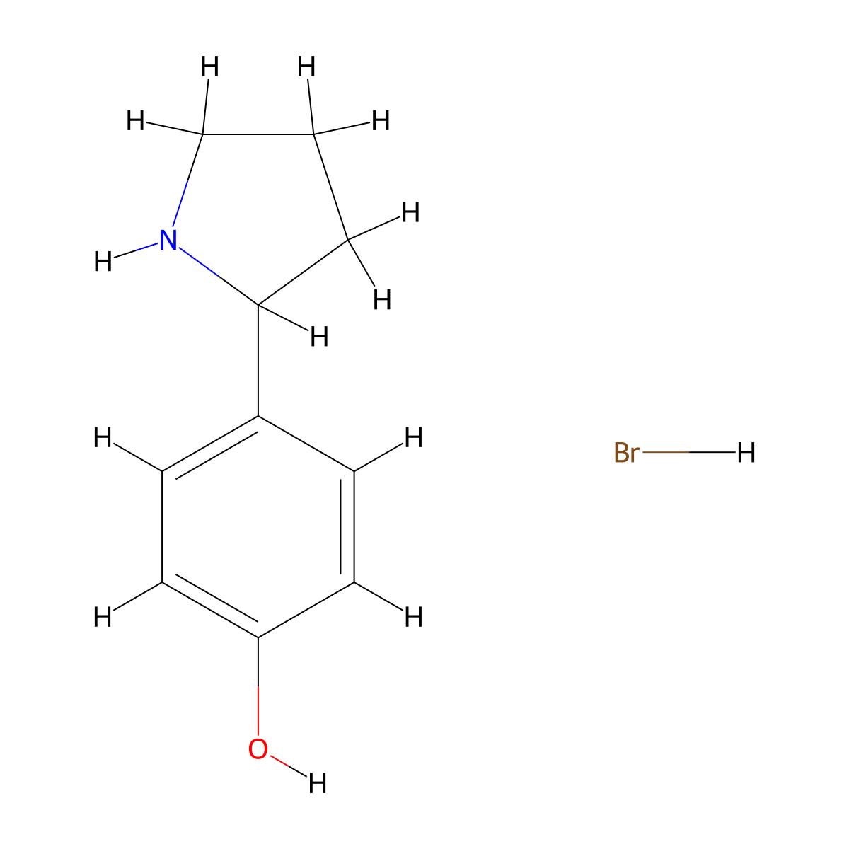 4-(Pyrrolidin-2-yl)phenol hydrobromide molecular structure, CAS 1197466-46-8