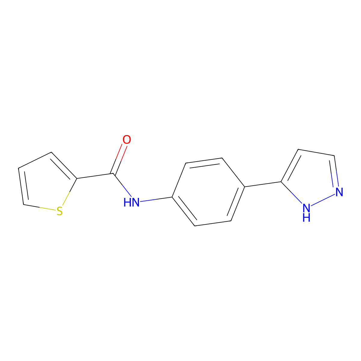 N-[4-(1H-pyrazol-3-yl)phenyl]thiophene-2-carboxamide molecular structure, CAS 1197469-85-4