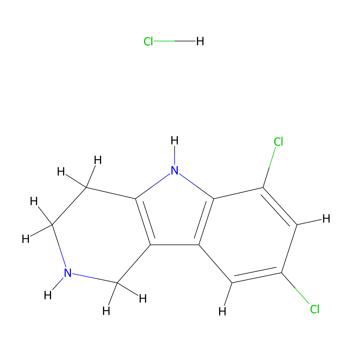 6,8-dichloro-1H,2H,3H,4H,5H-pyrido[4,3-b]indole hydrochloride molecular structure, CAS 1197477-27-2