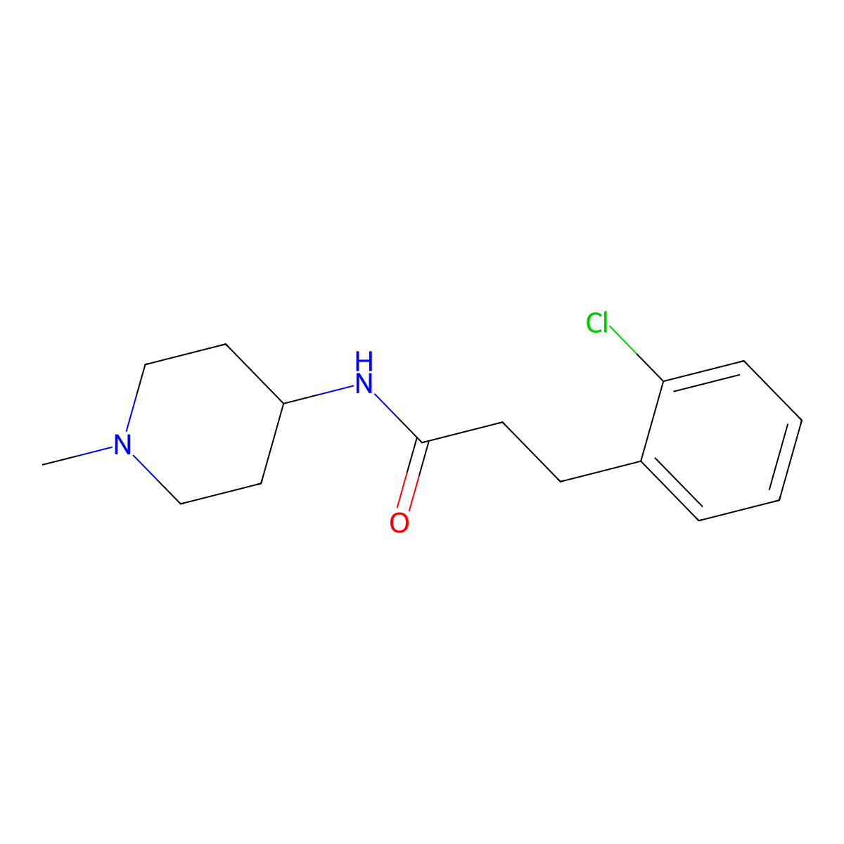 3-(2-chlorophenyl)-N-(1-methylpiperidin-4-yl)propanamide molecular structure, CAS 1197482-73-7