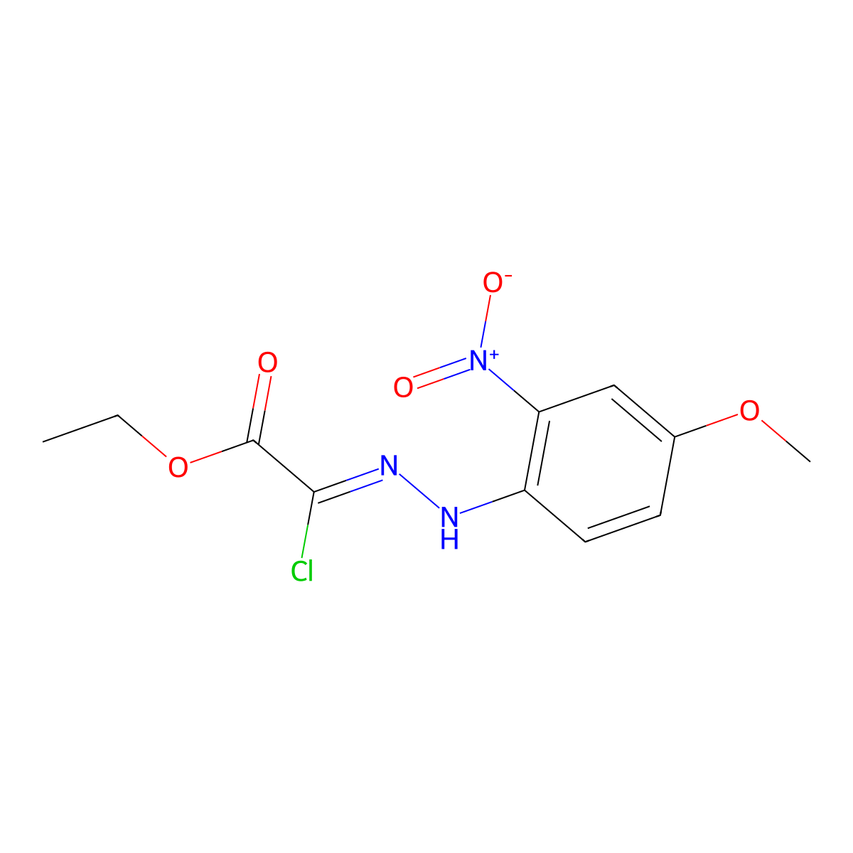 Ethyl 2-chloro-2-(2-(4-methoxy-2-nitrophenyl)hydrazono)acetate molecular structure, CAS 119750-09-3