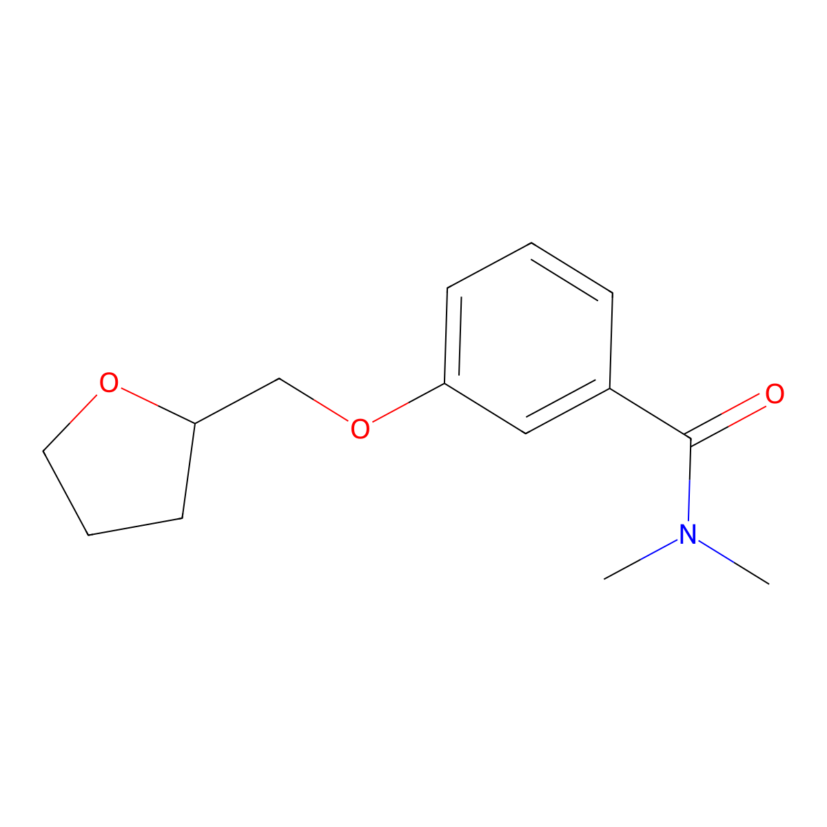 N,N-Dimethyl-3-[(tetrahydro-2-furanyl)methoxy]benzamide molecular structure, CAS 1197501-96-4