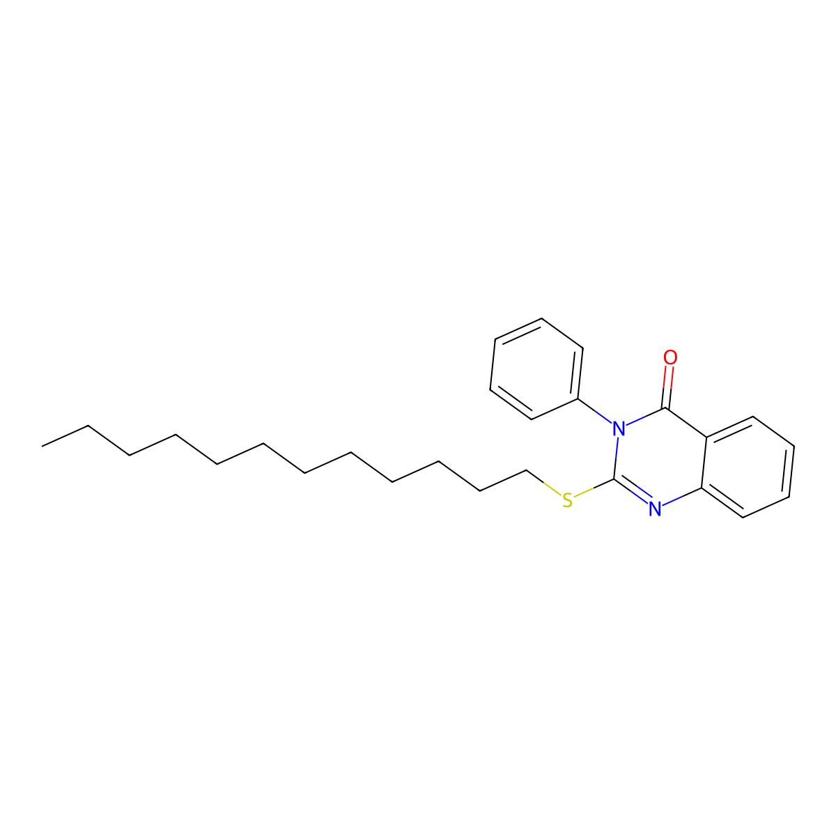 2-(Dodecylsulfanyl)-3-phenyl-3,4-dihydroquinazolin-4-one molecular structure, CAS 1197515-10-8
