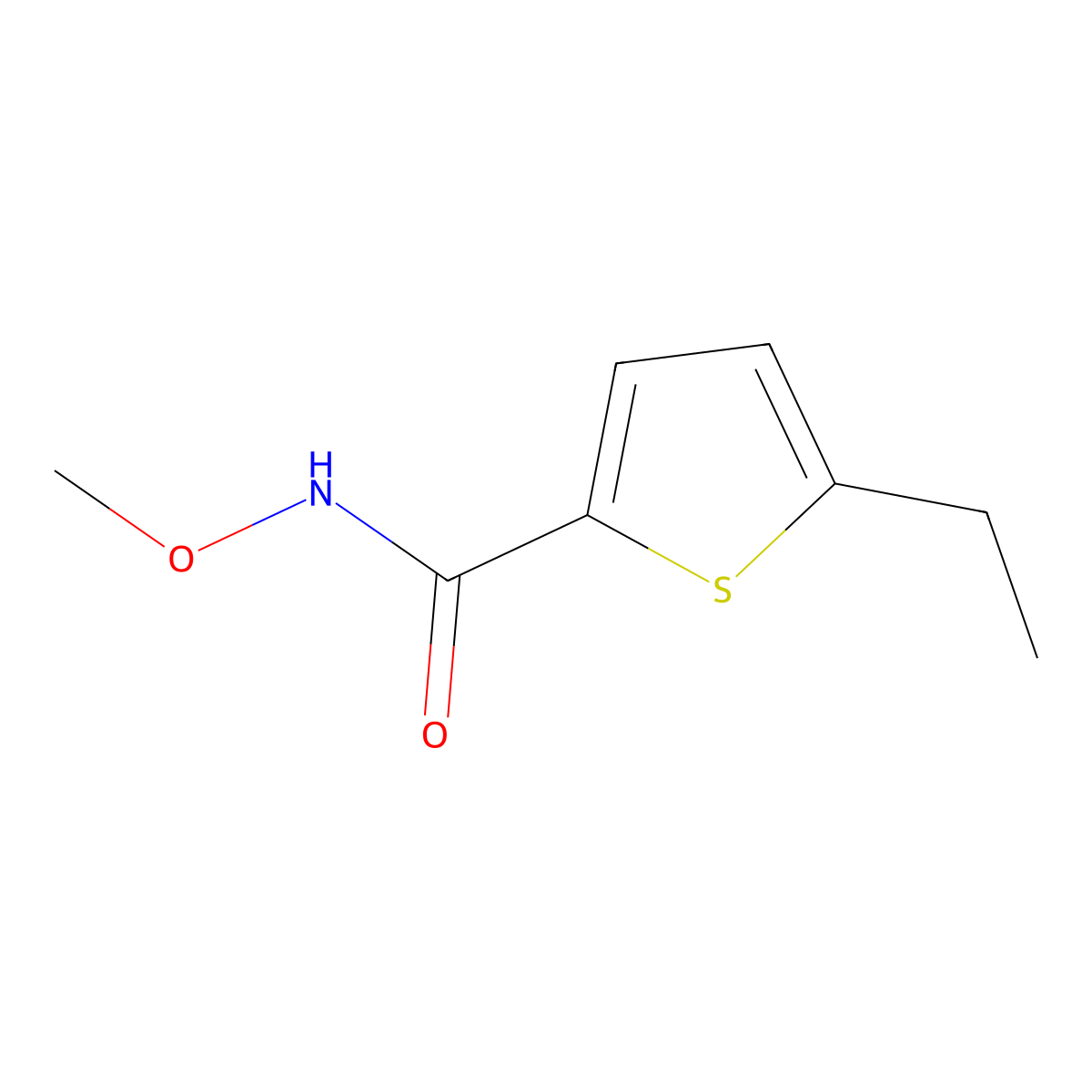 5-Ethyl-N-methoxy-2-thiophenecarboxamide molecular structure, CAS 1197520-12-9