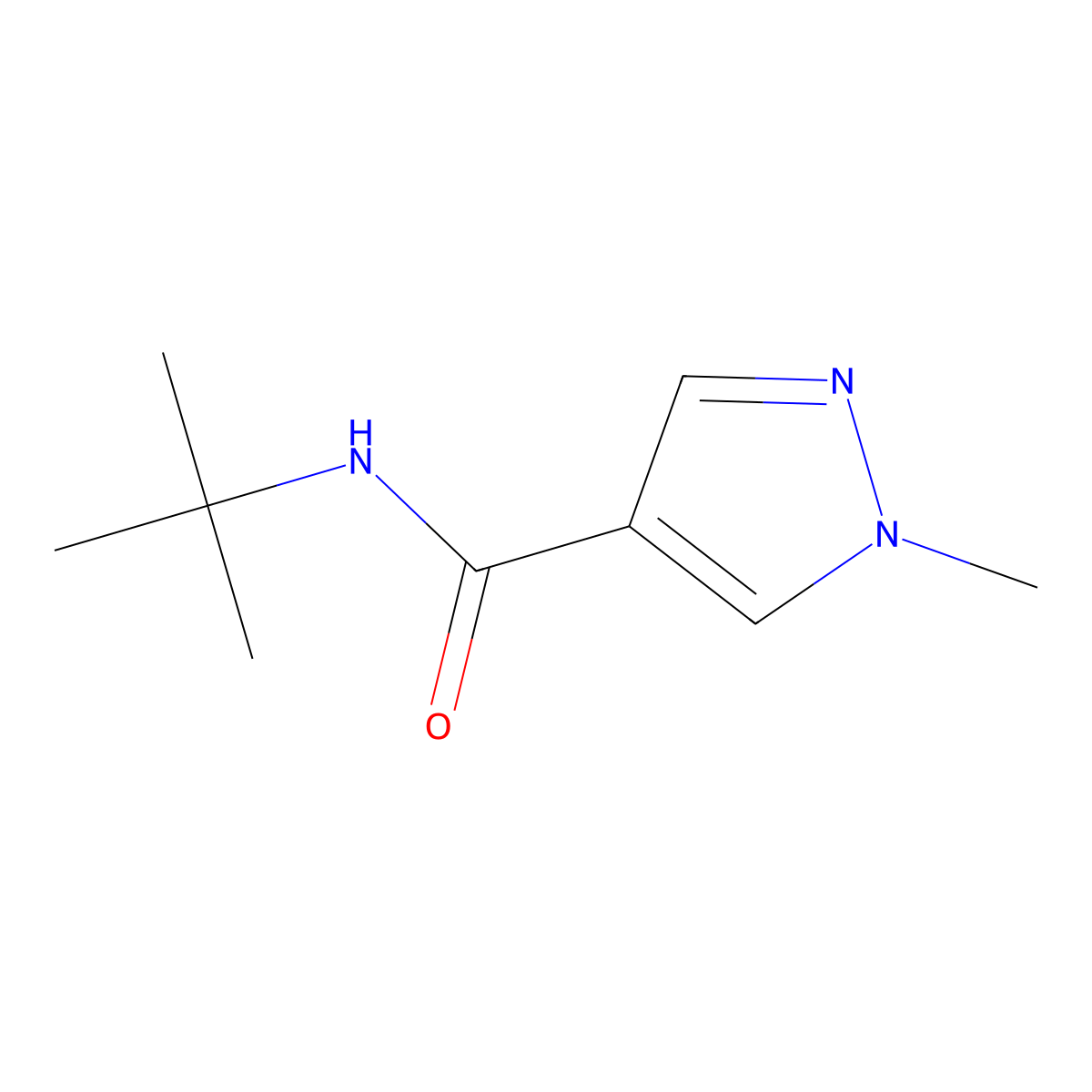 N-(tert-Butyl)-1-methyl-1H-pyrazole-4-carboxamide molecular structure, CAS 1197530-35-0