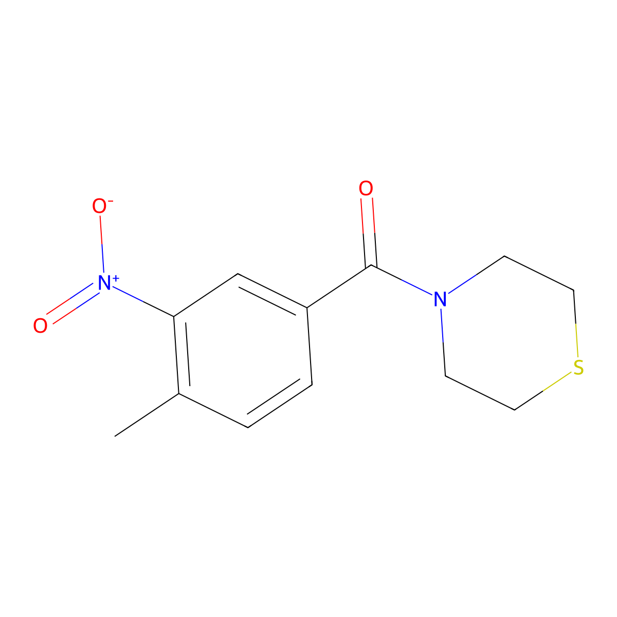 (4-Methyl-3-nitrophenyl)(thiomorpholino)methanone molecular structure, CAS 1197533-86-0