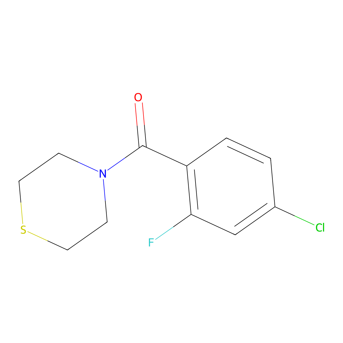 (4-Chloro-2-fluorophenyl)(thiomorpholino)methanone molecular structure, CAS 1197537-82-8