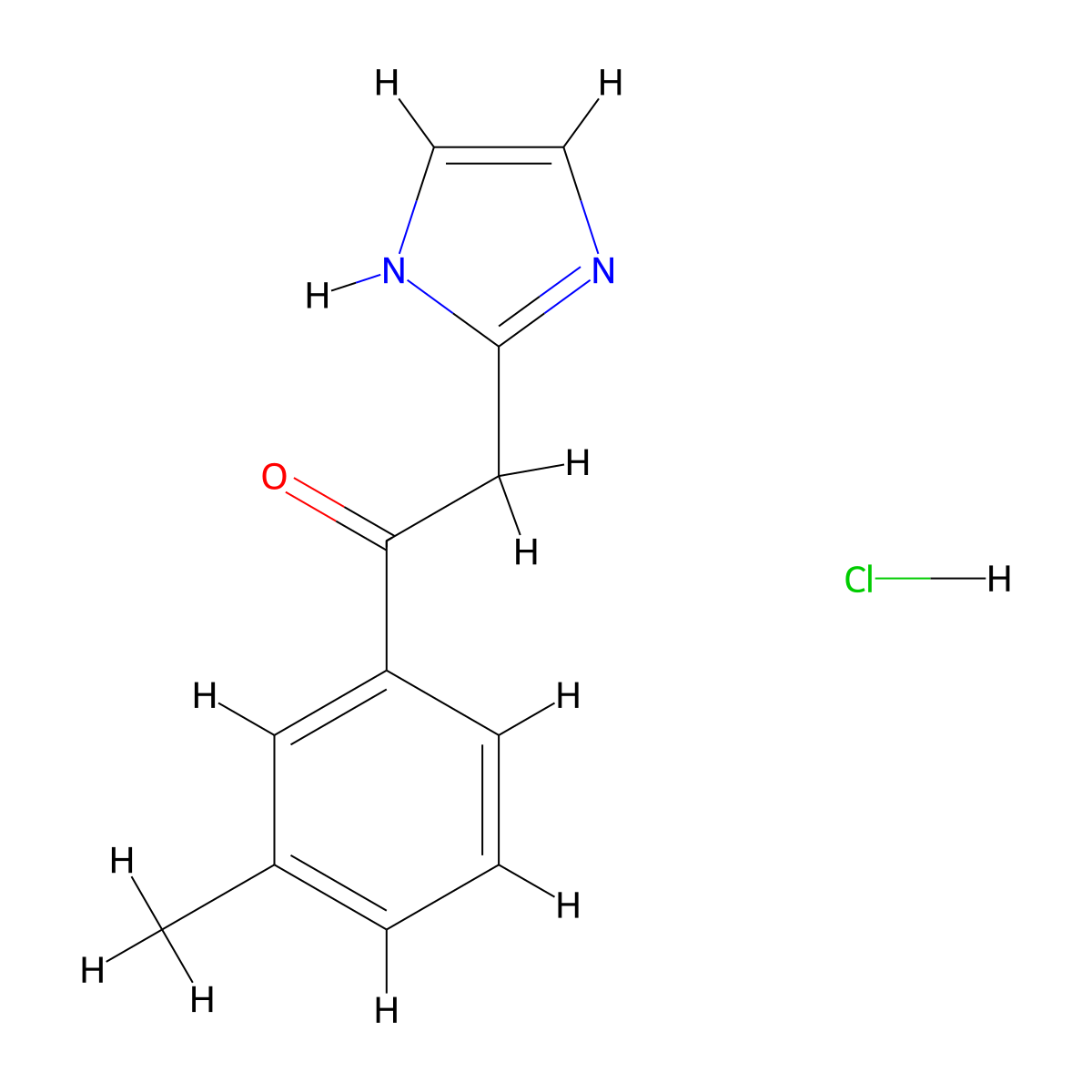 2-(1H-imidazol-2-yl)-1-(3-methylphenyl)ethan-1-one hydrochloride molecular structure, CAS 1197539-31-3