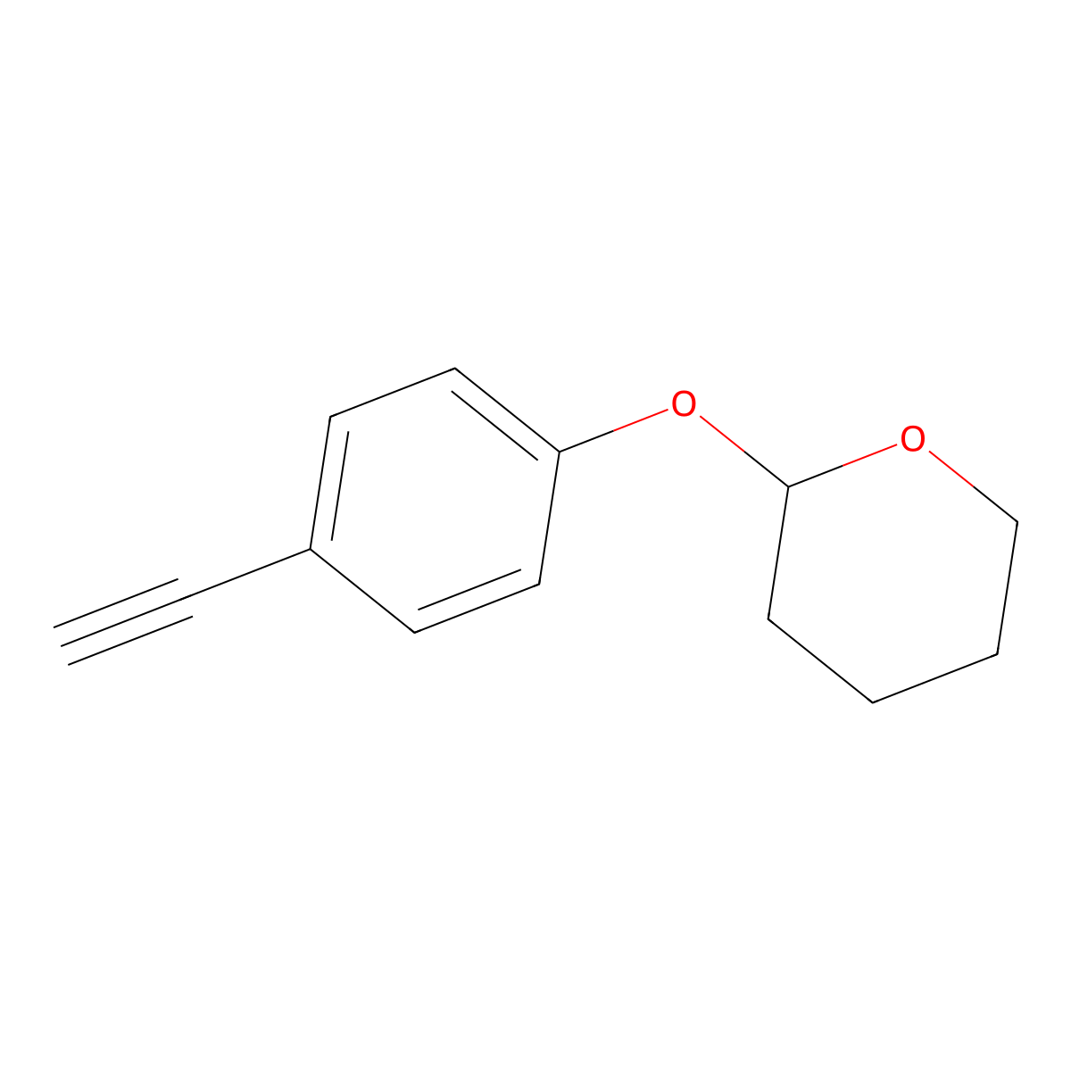 P-[Tetrahydropyran-2-yloxy]phenylacetylene molecular structure, CAS 119754-16-4